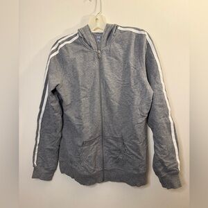 NWOT SJB Active Women’s Jacket Hoodie Size S Gray White Stripe Full Zipper